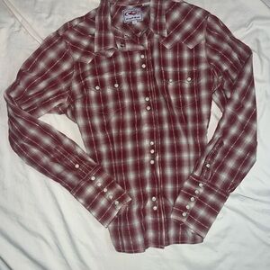 Roper Red Plaid Western Shirt Pearlsnap